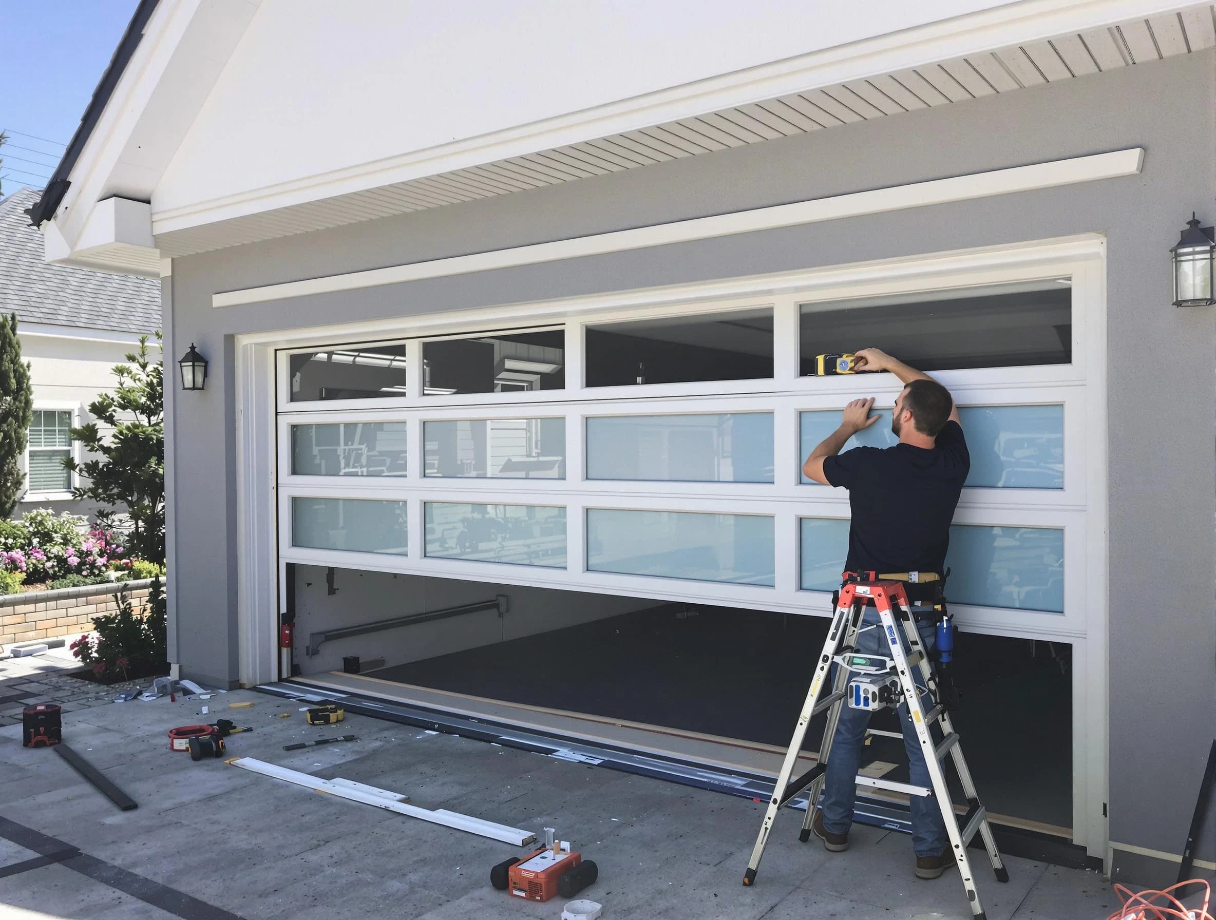 Paradise Hills Garage Door Repair team performing garage door replacement in Paradise Hills