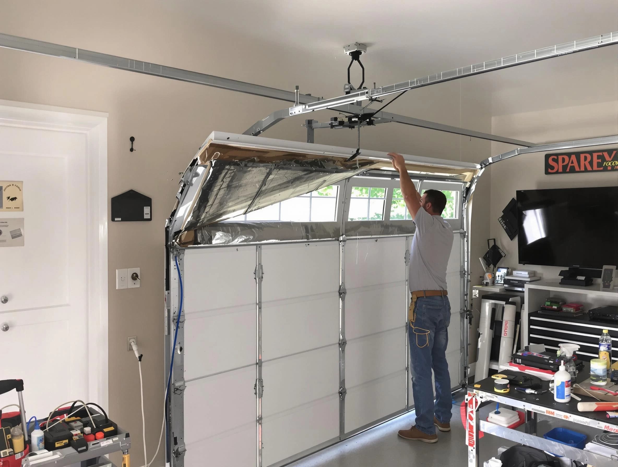 Garage door section replacement by Paradise Hills Garage Door Repair in Paradise Hills