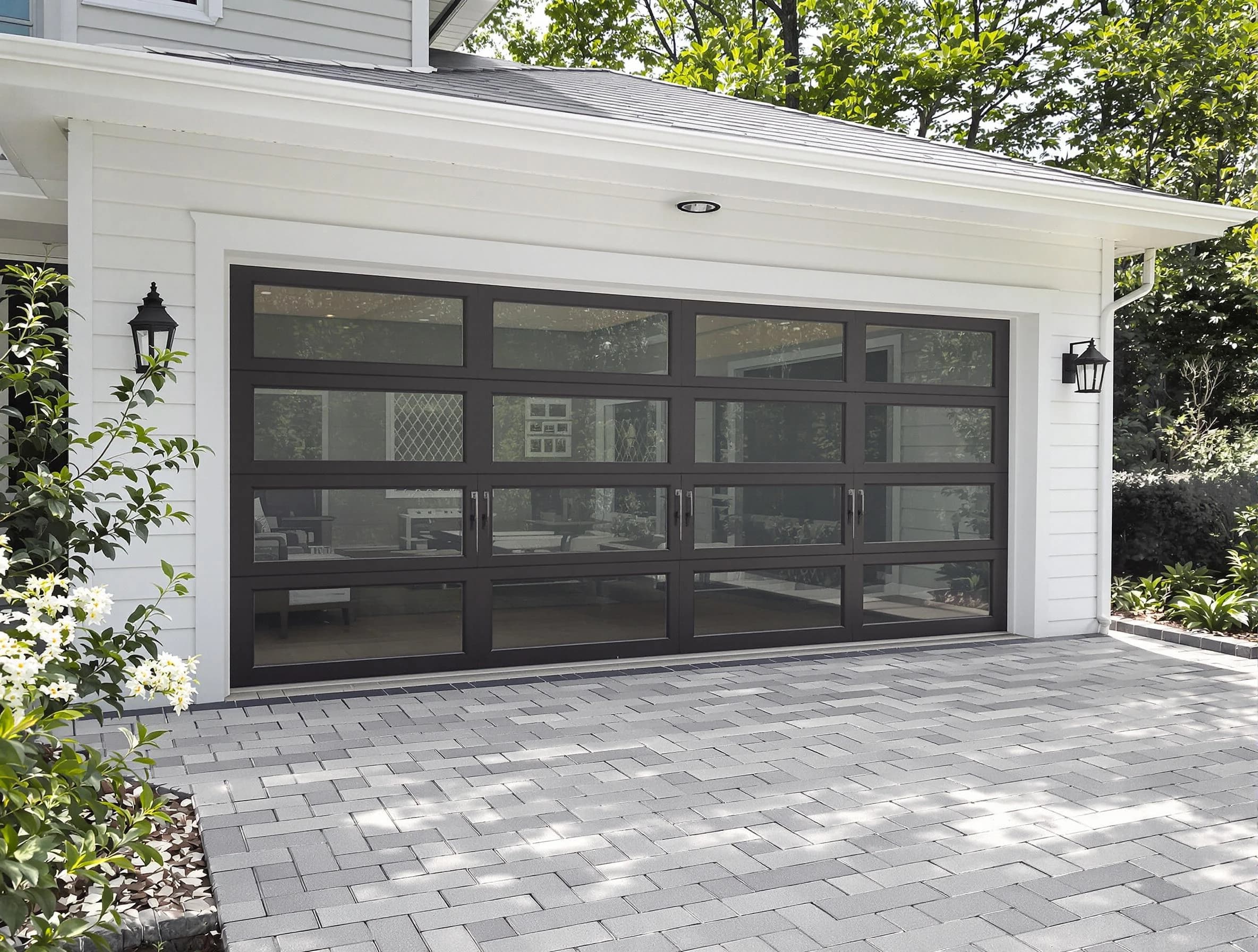 Paradise Hills Garage Door Repair design specialist presenting custom garage door options to Paradise Hills homeowner