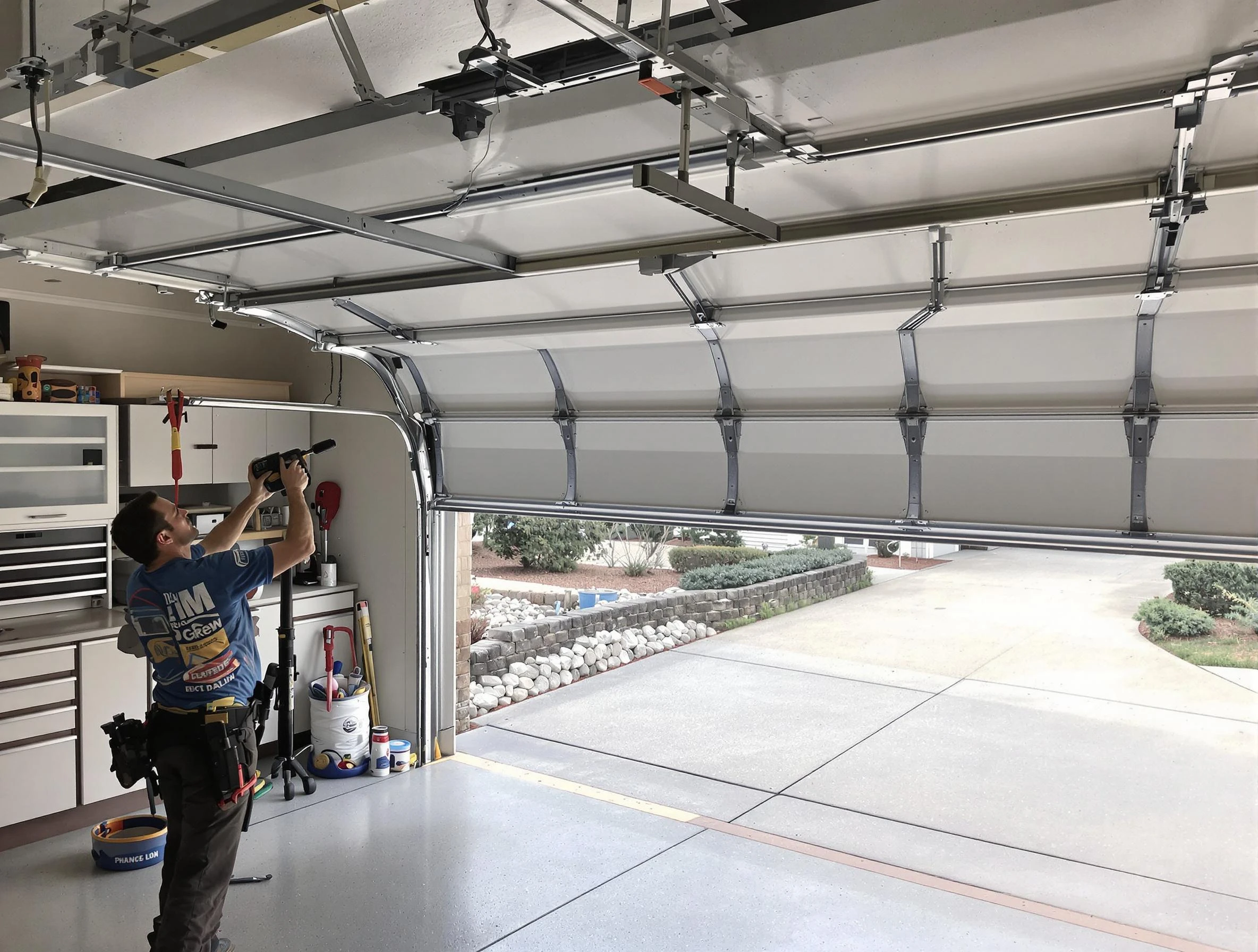 Garage door track repair service by Paradise Hills Garage Door Repair in Paradise Hills